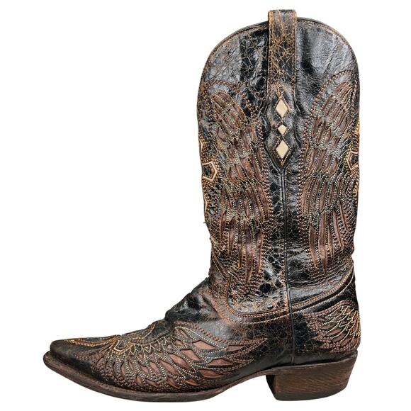 Corral Men’s Brown Wings And Cross Western Cowboy Boots Size US 9.5 D - Picture 3 of 11